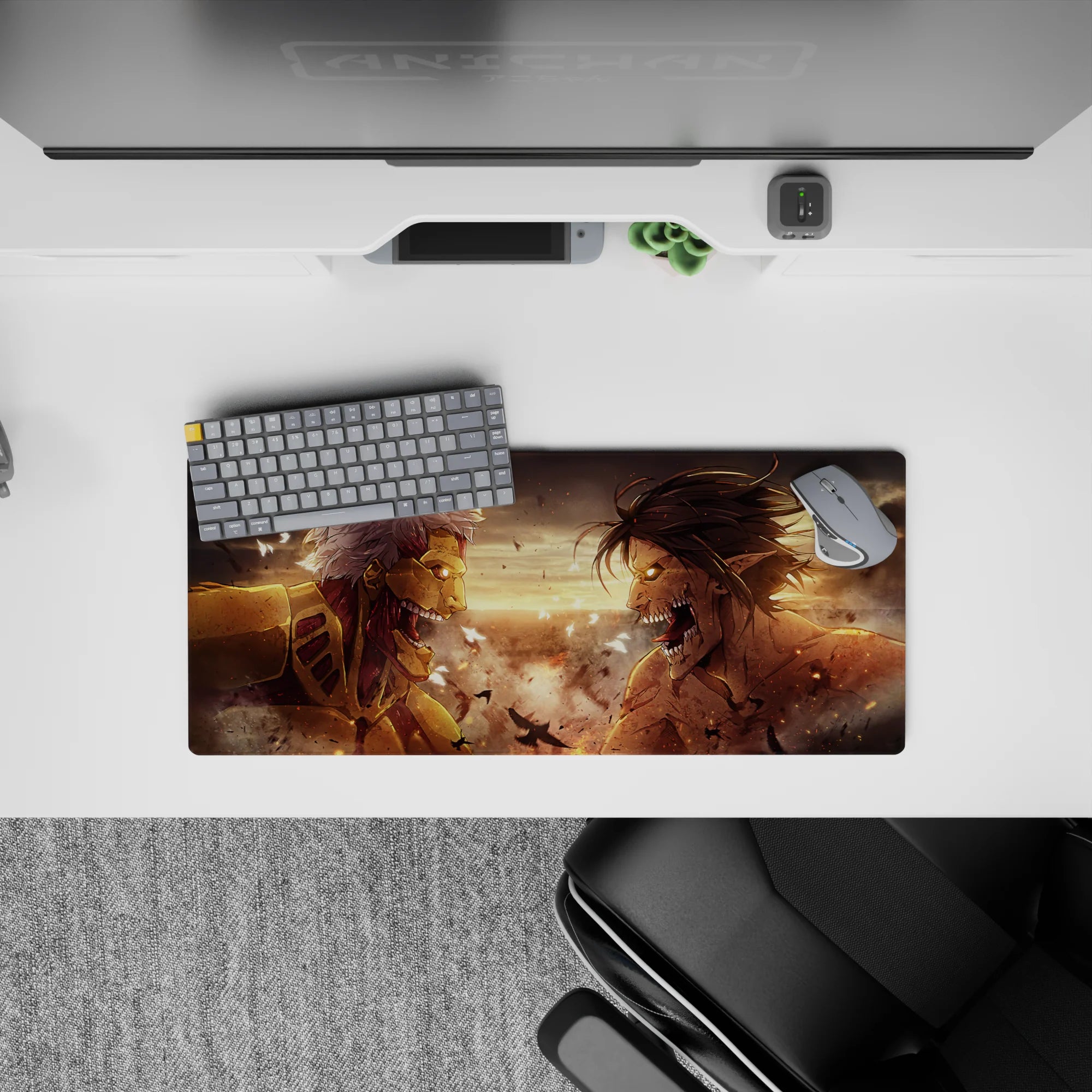 Attack on Titan - Anime Mouse Pad and Desk Pad - Titan War: Eren vs. Reiner - AniChan