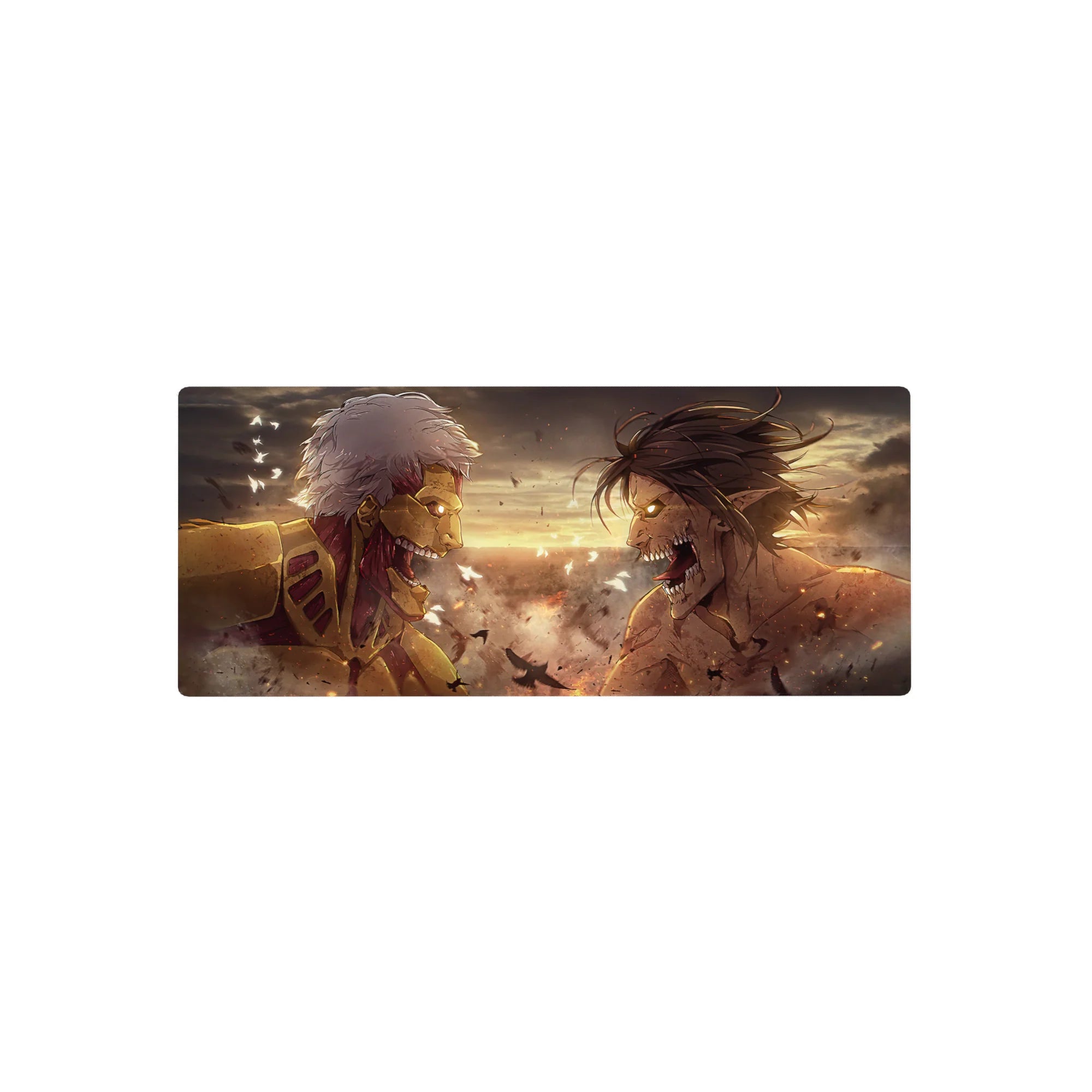 Attack on Titan - Anime Mouse Pad and Desk Pad - Titan War: Eren vs. Reiner - AniChan