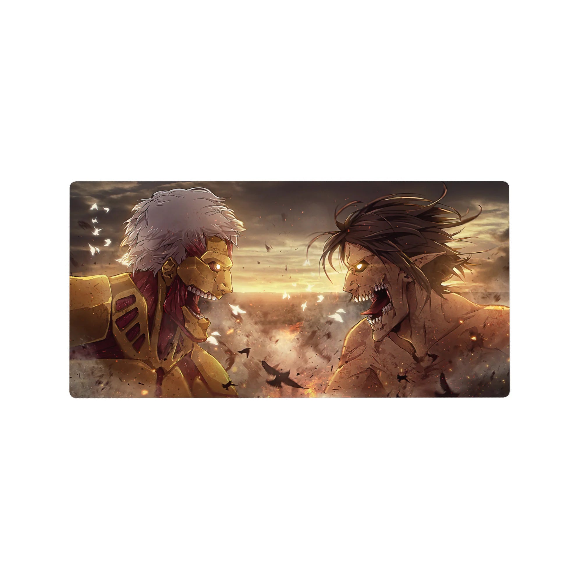 Attack on Titan - Anime Mouse Pad and Desk Pad - Titan War: Eren vs. Reiner - AniChan