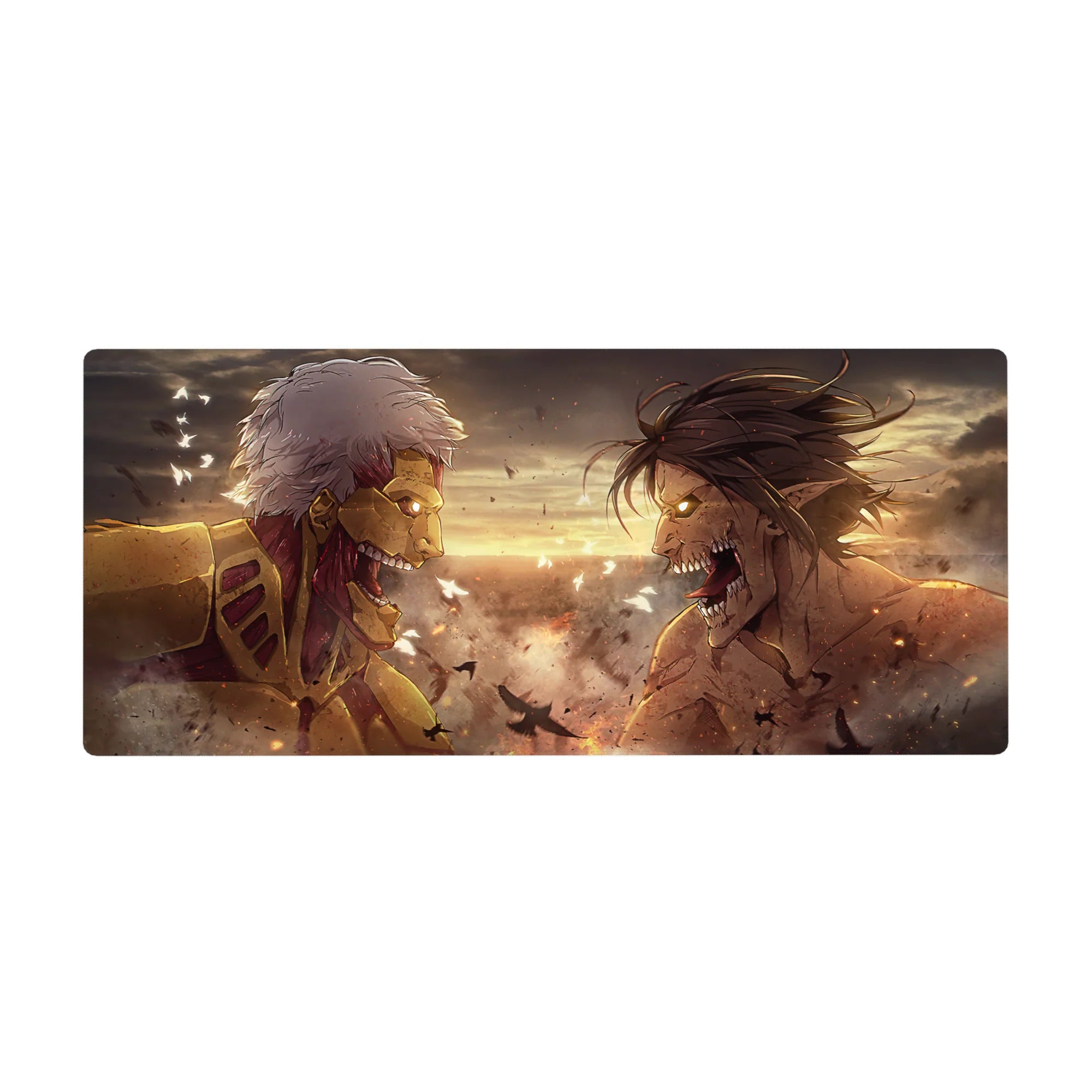 Attack on Titan - Anime Mouse Pad and Desk Pad - Titan War: Eren vs. Reiner - AniChan