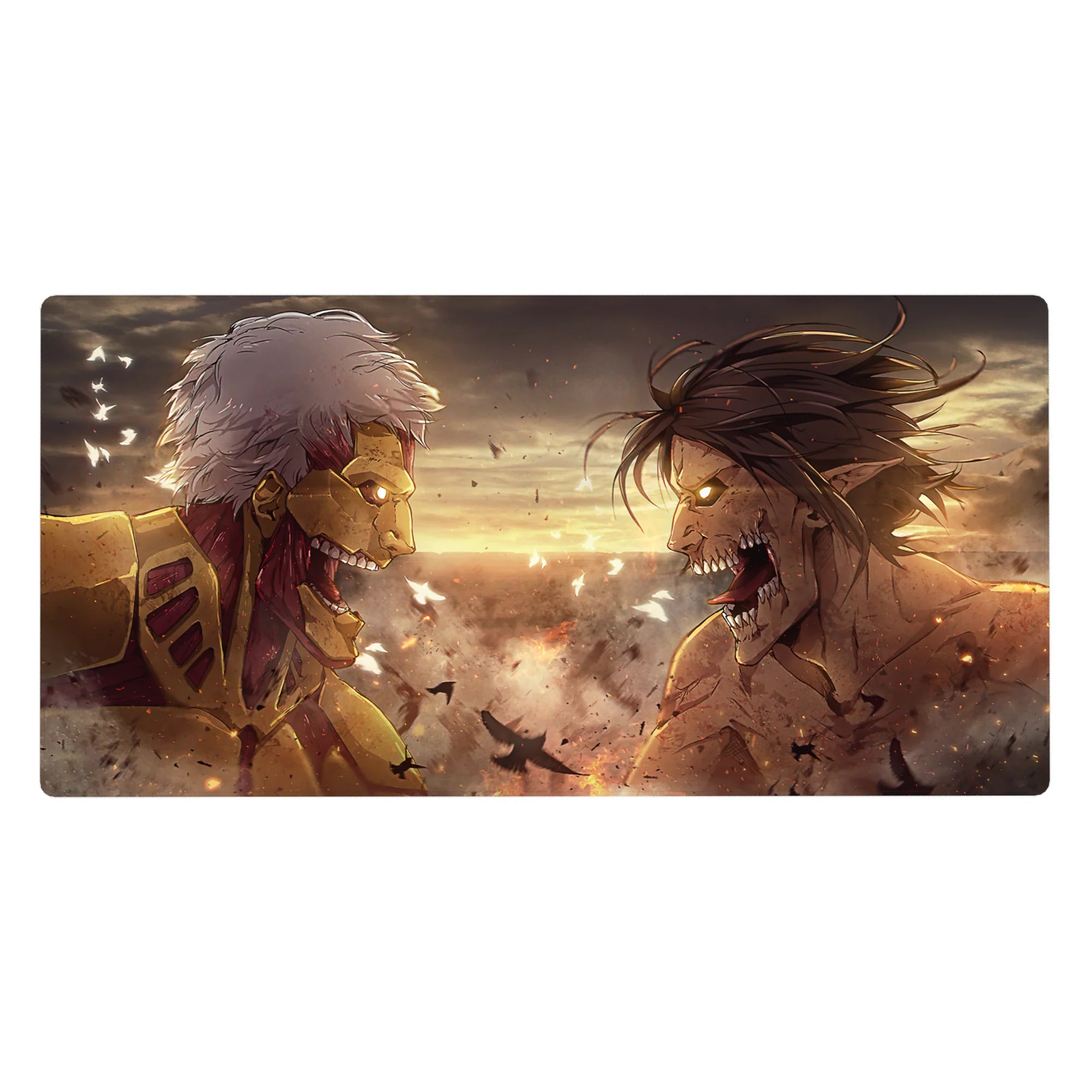 Attack on Titan - Anime Mouse Pad and Desk Pad - Titan War: Eren vs. Reiner - AniChan