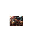 Classic anime mouse pad 14x10 inches with battle squad charge, medic crosses, and towering blue armored titan.