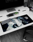 Anime desk pad featuring Upper Moon One, Kokushibo from Demon Slayer, in chilling detail, 36x16 inches. Grim and powerful.