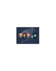 Fairy Tail chibi crew anime mouse pad with guild mark on navy background, 14x10 inches.