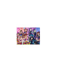 Classic anime girl mouse pad 14x10 inches with neon idol concert art, confetti, ribbons, guitar and keytar.