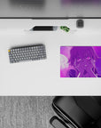 Cute moody anime mouse pad 14x10 inches in pink-to-violet gradient, dreamy late-night romance vibe.