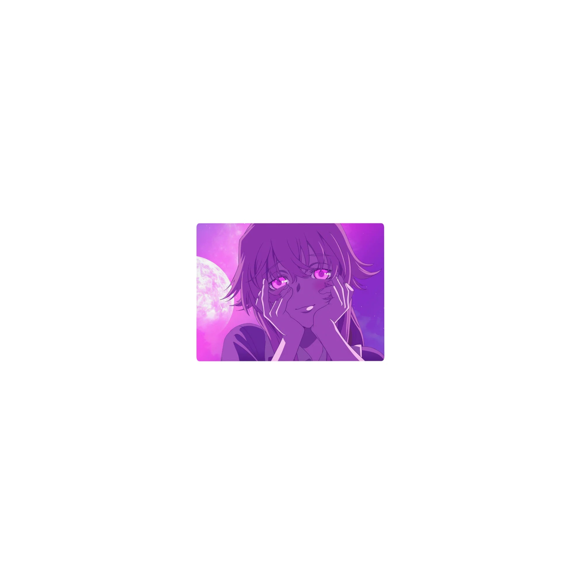 Classic anime girl mouse pad 14x10 inches with moonlit purple sky, clean line art, and wrist rest.
