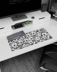 28x12 inches mouse pad packed with chibi anime girls, repeating big-eyed faces in a busy scene.