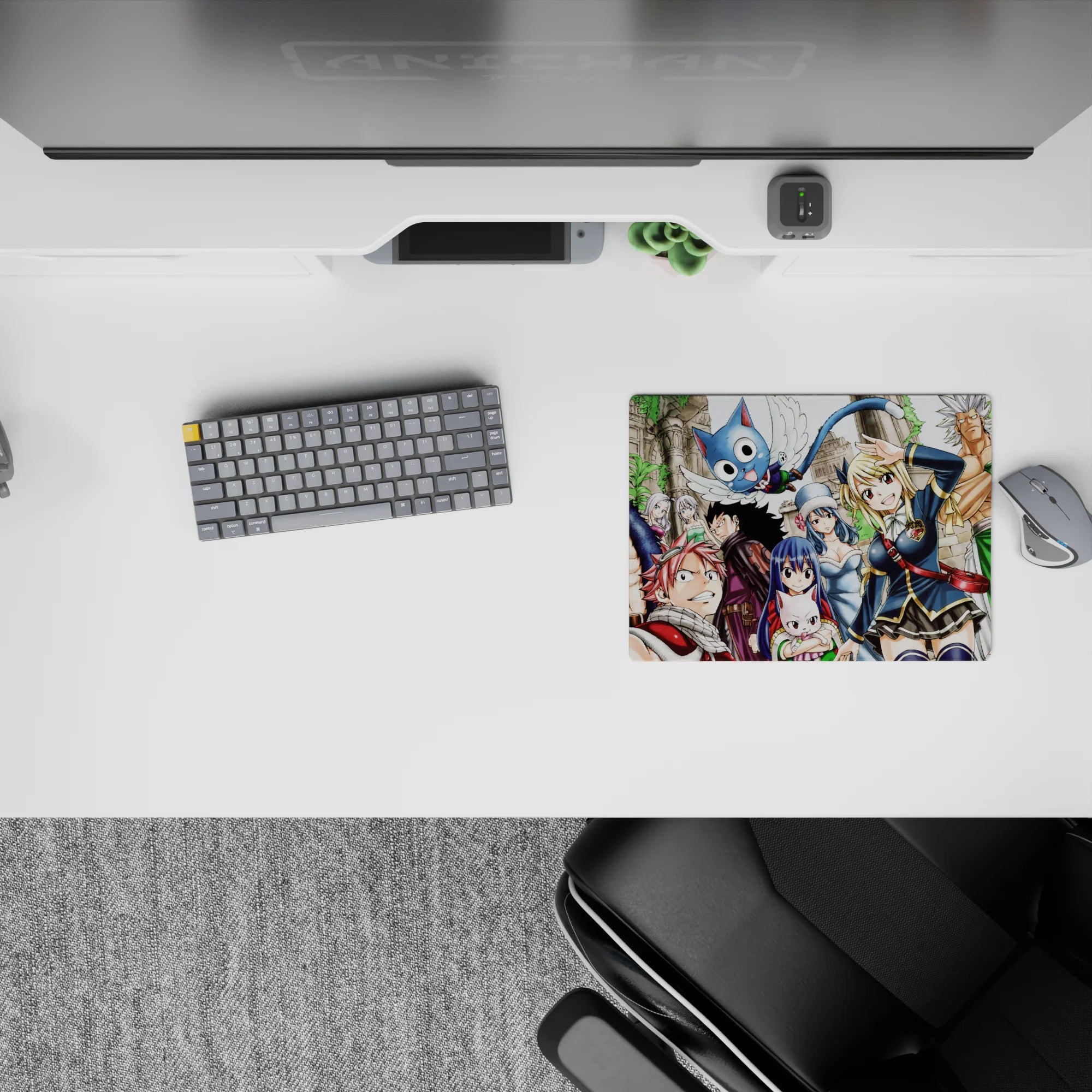 Vibrant, crisp Fairy Tail mouse pad 14x10 inches with bold colors, lively poses, and smooth glide feel.