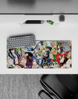 Vibrant, crisp Fairy Tail anime mouse pad 28x12 inches with popping colors and upbeat battle-ready vibe.