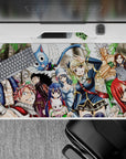 Vibrant 40x20 inches anime desk pad with crisp lines, popping colors, and a fun pre-battle vibe.