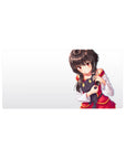 32x16 inches anime girl mouse pad with clean white space, cute character art, and black plush accent.