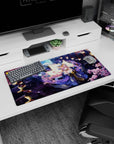 32x16 inches Tamamo no Mae Fate/Grand Order mouse pad, pink-haired fox girl in kimono under sakura.