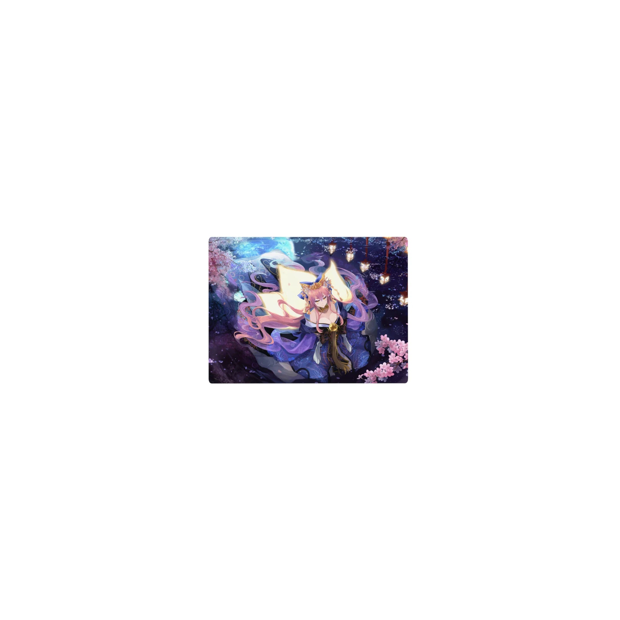 Classic anime girl mouse pad 14x10 inches with kimono details, sakura petals, and lantern festival vibe.