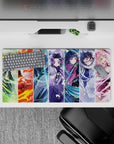 Demon Slayer anime mouse pad 32x16 inches featuring vibrant Hashira characters like Muichiro and Rengoku, full of color and style.