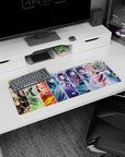 Demon Slayer anime mouse pad 32x12 inches featuring all Hashira, showcasing vibrant colors and character details like Muichiro and Rengoku.