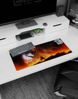28x12 inches Mobile Suit Gundam mouse pad featuring RX-0 Unicorn Gundam facing a Sinanju-like monster.