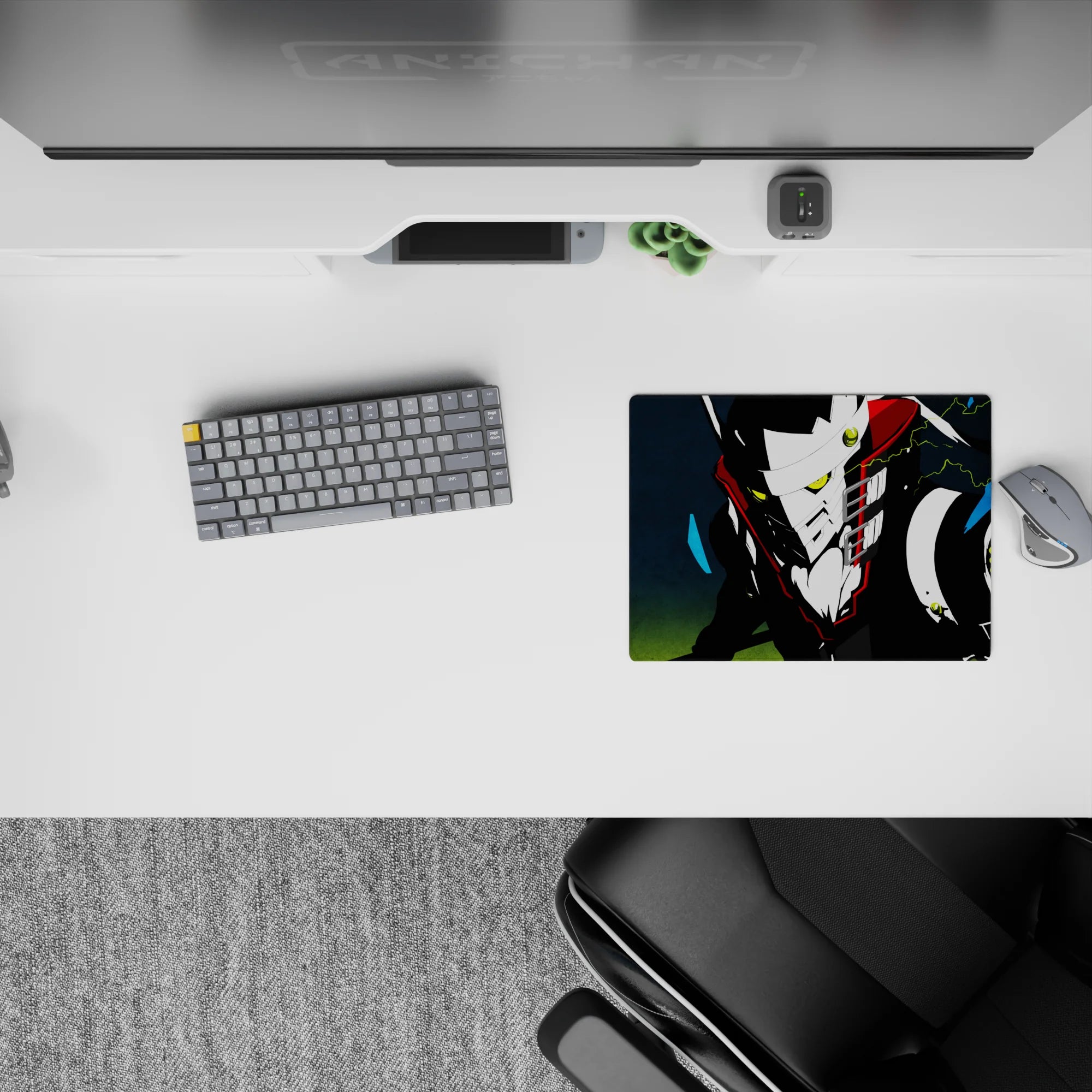 Persona 4 Take-Mikazuchi anime mouse pad, 14x10 inches, features neon eyes and a steel mask with electric focus and tension.