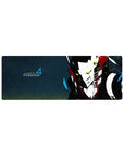 Mouse pad 32x12 inches featuring Persona 4's Take-Mikazuchi with neon eyes and electric focus on a dark background.