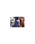 Classic anime girl mouse pad 14x10 inches with three Tanya-inspired battlefield scenes and sharp stare.