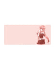 Anime girl mouse pad 28x12 inches with pastel yandere vibe, knife silhouette, and wide negative space.