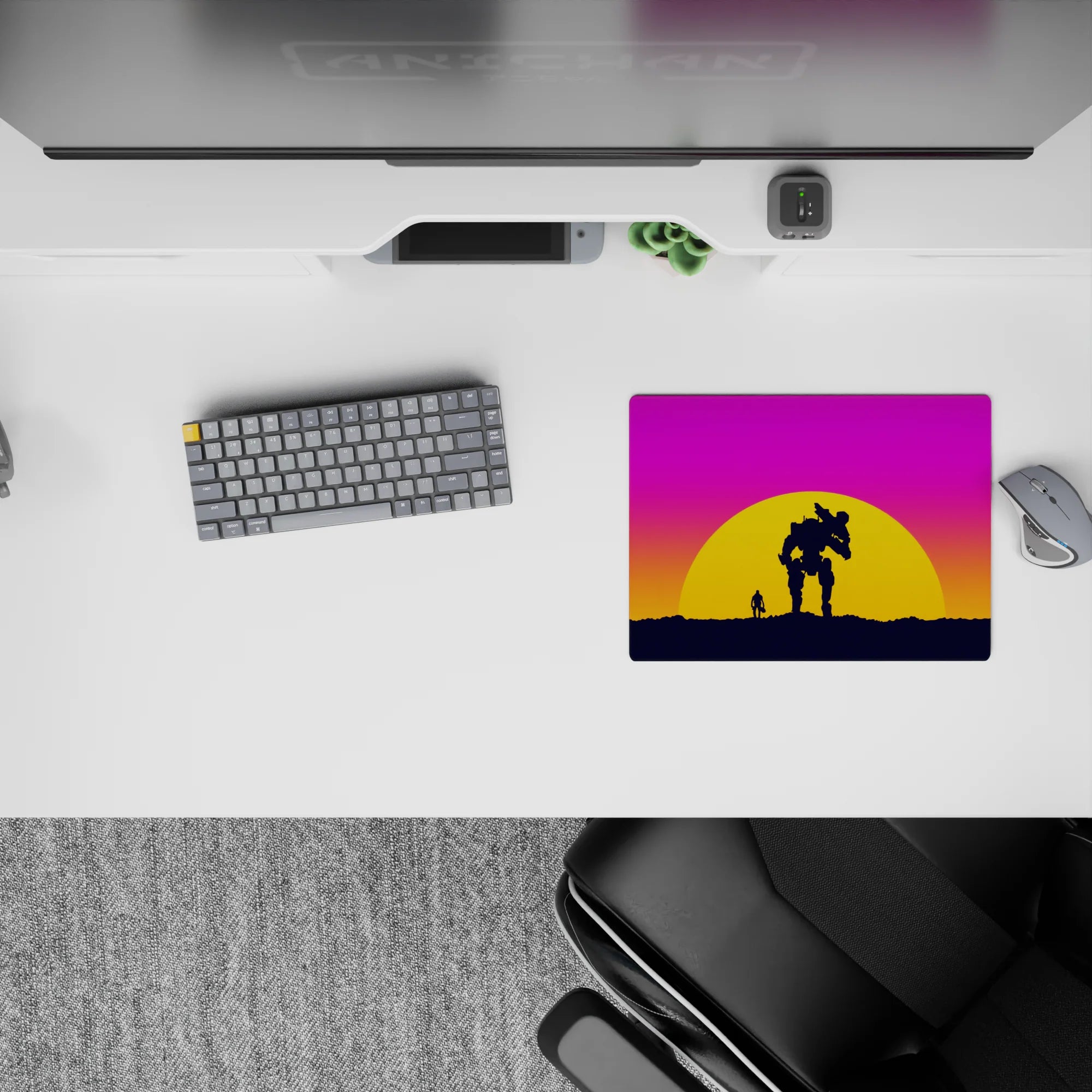 Vector Landscapes Deskmat | Mousepad | Deskpad - Mech Sunset