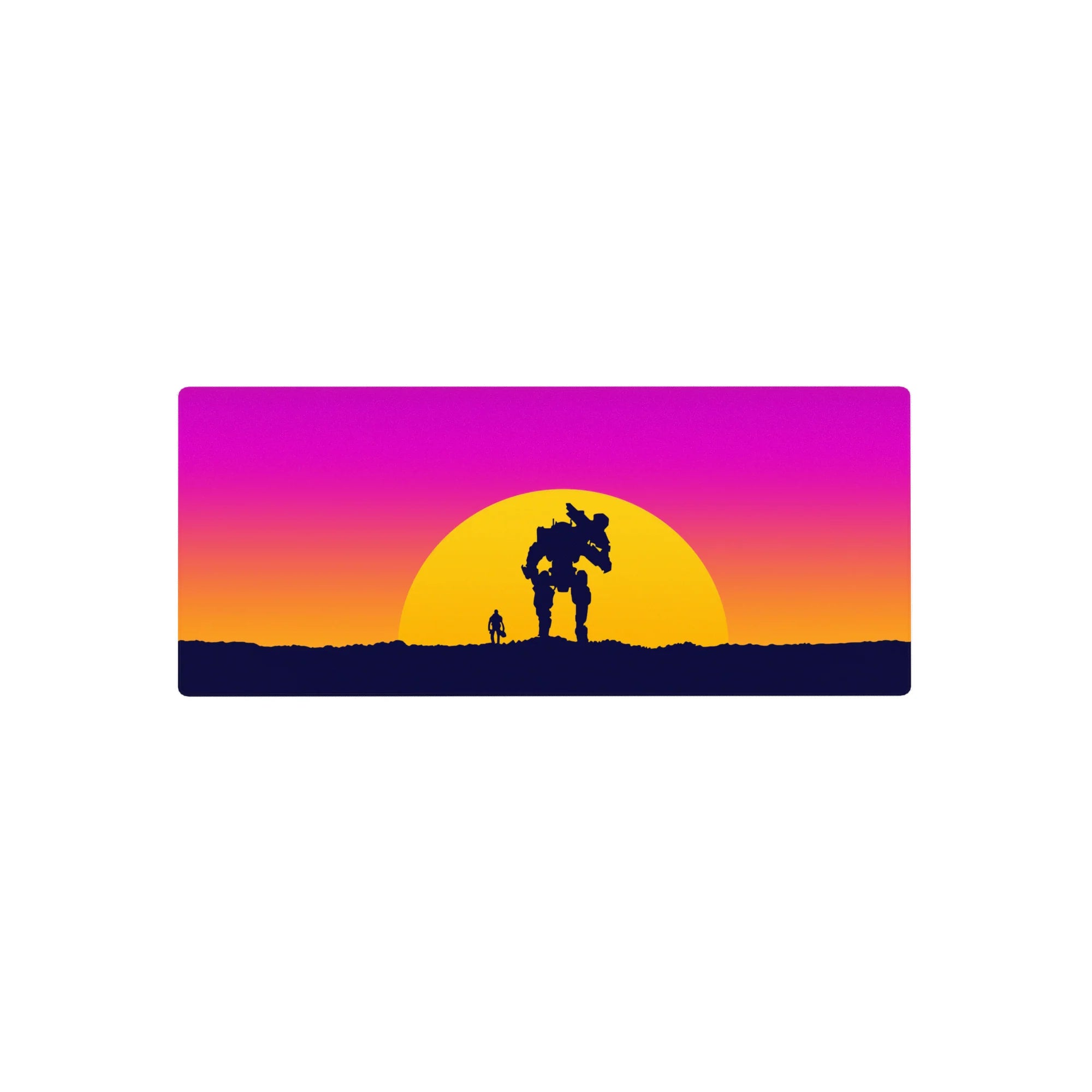 Vector Landscapes Deskmat | Mousepad | Deskpad - Mech Sunset