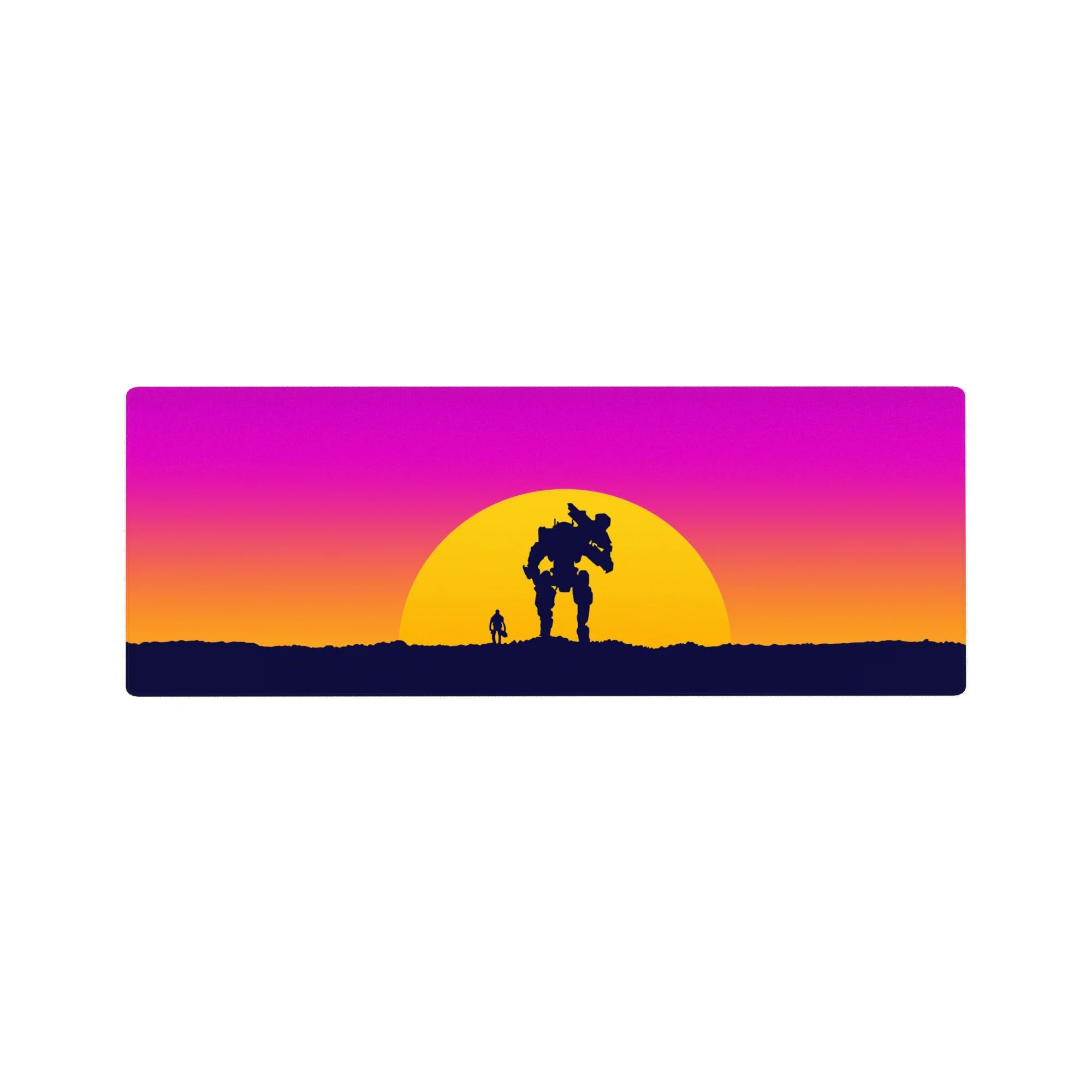 Vector Landscapes Deskmat | Mousepad | Deskpad - Mech Sunset