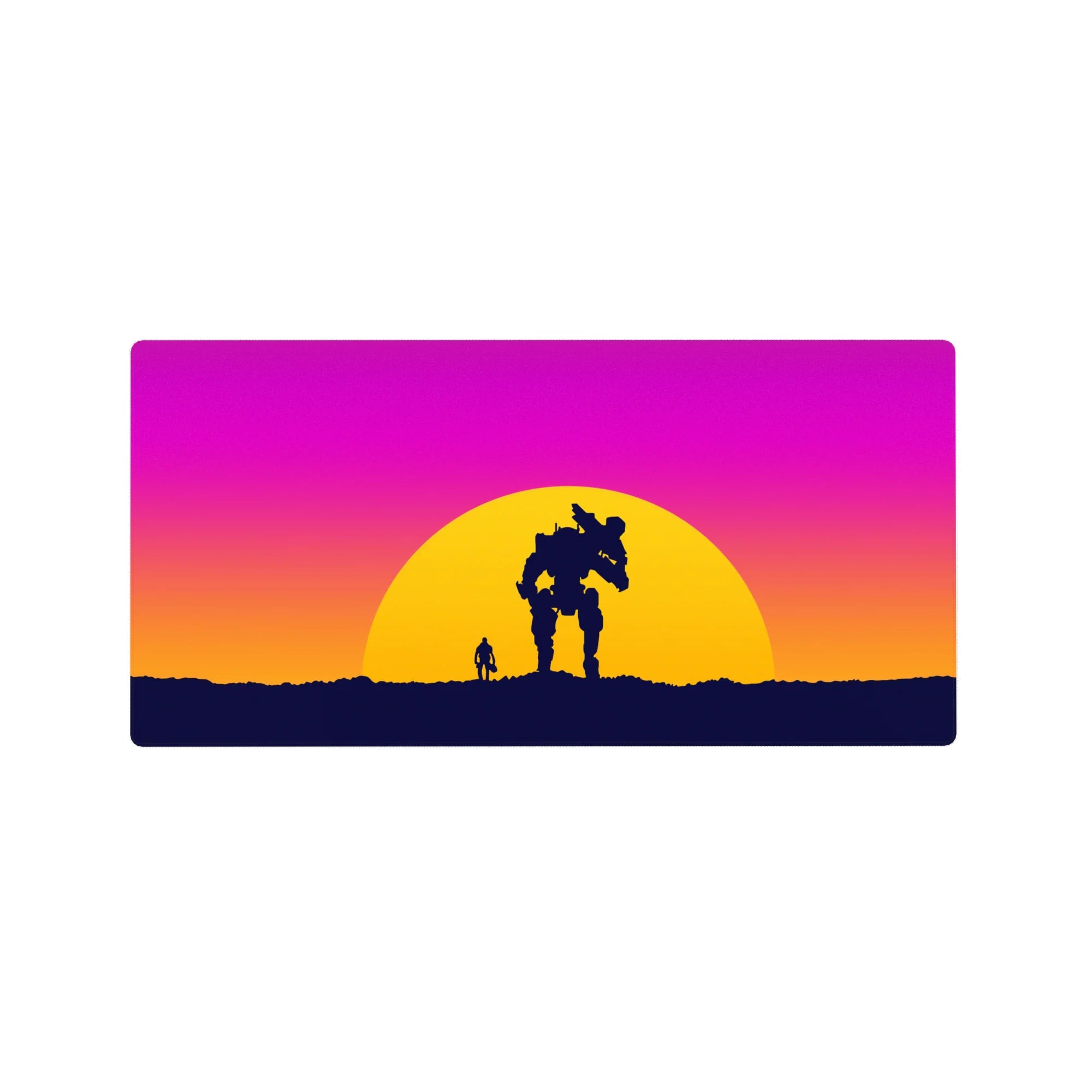 Vector Landscapes Deskmat | Mousepad | Deskpad - Mech Sunset