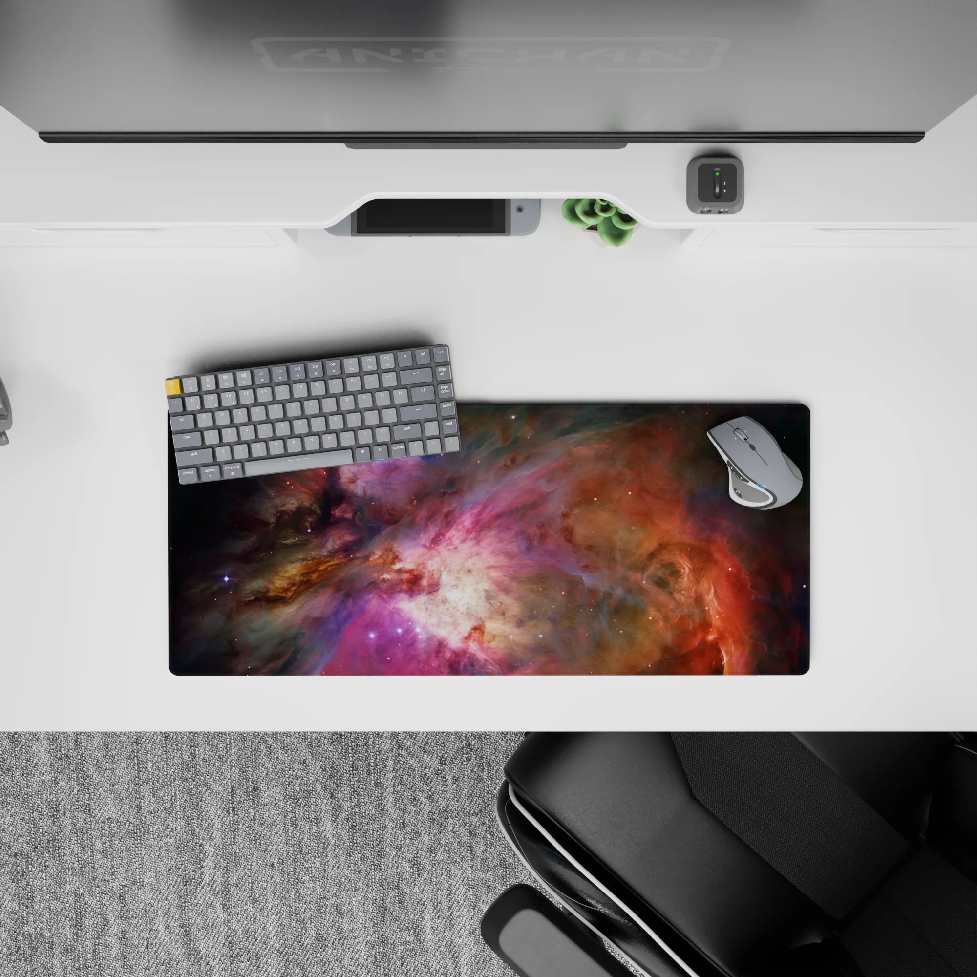 Dreamy purple-to-orange mouse pad 28x12 inches with soft starlight mood for daily clicks.