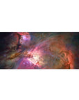 Nebula swirl desk pad 36x16 inches with smoky clouds, inky shadows, and a bright star core.