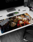 Overlord desk pad 40x20 inches featuring Ainz Ooal Gown and adventurers in a dramatic, emotional anime scene.