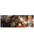 Overlord anime mouse pad 32x12 inches featuring Ainz Ooal Gown with adventurers, showcasing tension, power, and emotion.