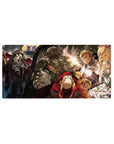 Anime mouse pad 32x16 inches featuring Overlord's Ainz Ooal Gown and adventurers in a dramatic, emotional scene.