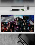 Anime mouse pad 32x16 inches featuring Ainz Ooal Gown and Guardians of Nazarick, showcasing vibrant spelllight and chilling gazes.