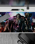Overlord anime desk pad 40x20 inches featuring Ainz Ooal Gown and Guardians of Nazarick with vibrant colors and spelllight.