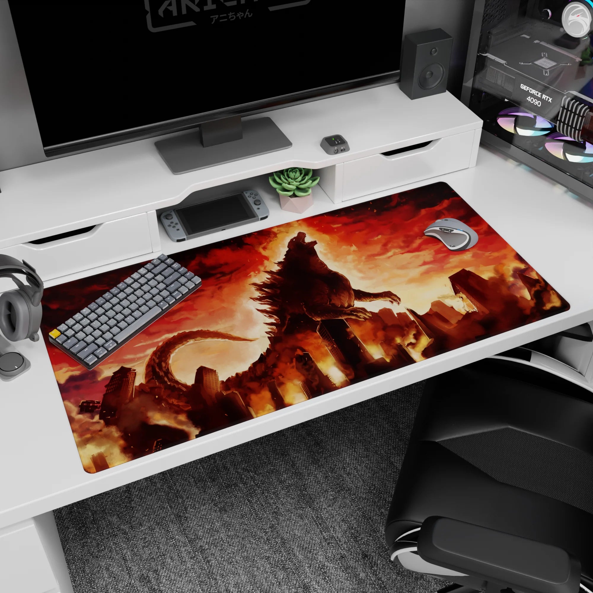 Godzilla Skyline Inferno - Anime Mouse Pad - Godzilla – AniChan