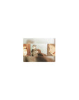 14x10 inches classic anime mouse pad with fox-eared girl hugging silver-haired guy in winter scarf.