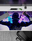 Sword Art Online anime mouse pad, 40x20 inches, featuring Kirito in a dynamic dual-wielding showdown with vibrant colors.
