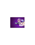 Classic anime girl mouse pad 14x10 inches with pink-haired angel on violet gradient, clean left space.