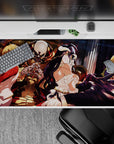Anime mouse pad 40x20 inches featuring Ainz Ooal Gown with Albedo, Shalltear, and Aura from Overlord in vibrant colors.