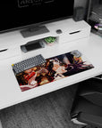 Ainz Ooal Gown with Albedo, Shalltear, and Aura on a 28x12 inch anime mouse pad, exuding Overlord's guild essence.