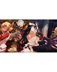 Anime desk pad featuring Ainz Ooal Gown, Albedo, Shalltear, and Aura from Overlord in a 40x20 inch design.