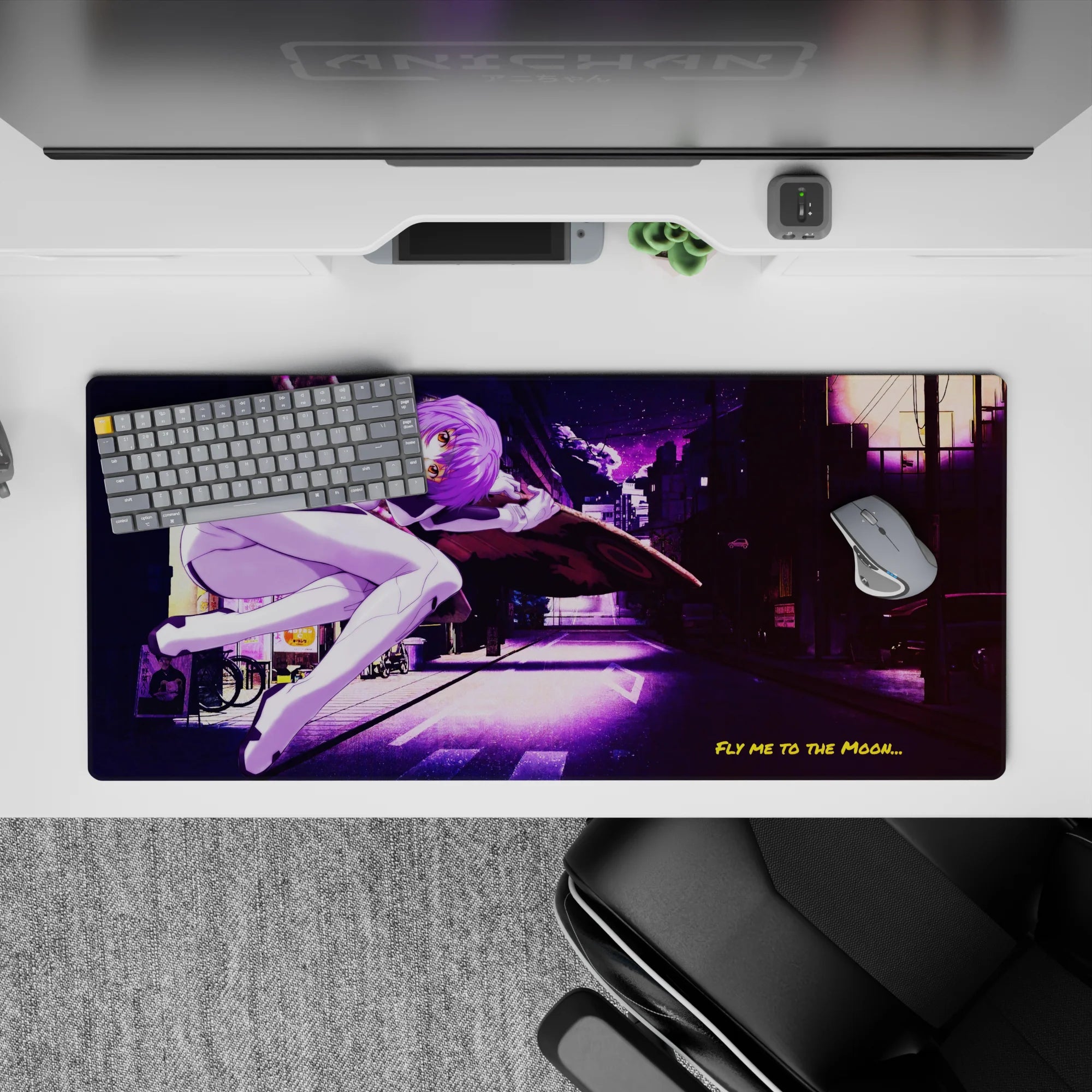 Evangelion - Anime Mouse Pad and Desk Pad - Moonlit Drift - AniChan