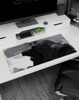Kakashi Hatake from Naruto anime mouse pad 32x16 inches with Sharingan glow, snowy hair, cloudy smoke.
