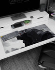 36x16 inches Naruto desk pad featuring Kakashi Hatake with white hair and glowing Sharingan eye.