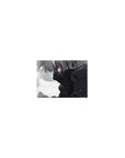 Classic anime mouse pad 14x10 inches with grayscale ninja portrait, Sharingan eye glow, and red accent slash.