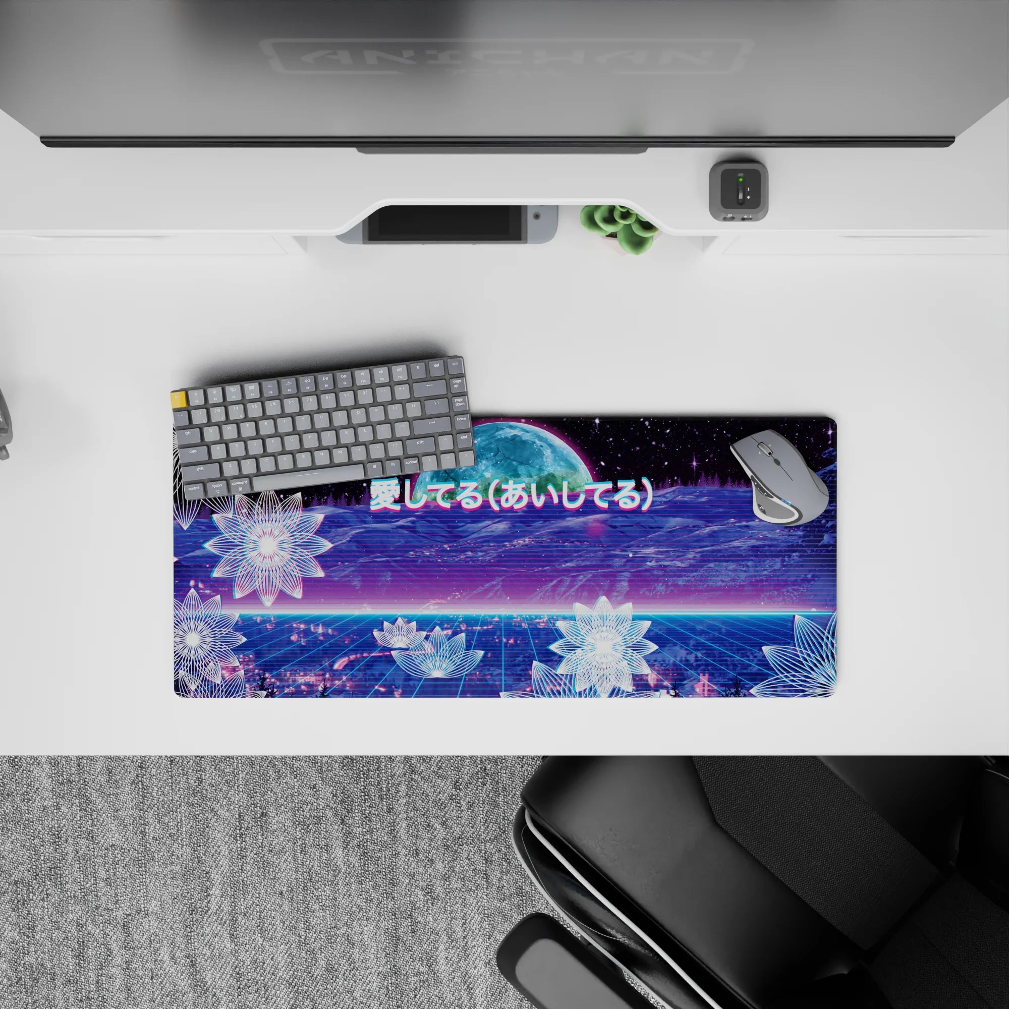 Retrowave - Vaporwave Deskmat | Mousepad | Deskpad - Neon Love Cosmos - AniChan