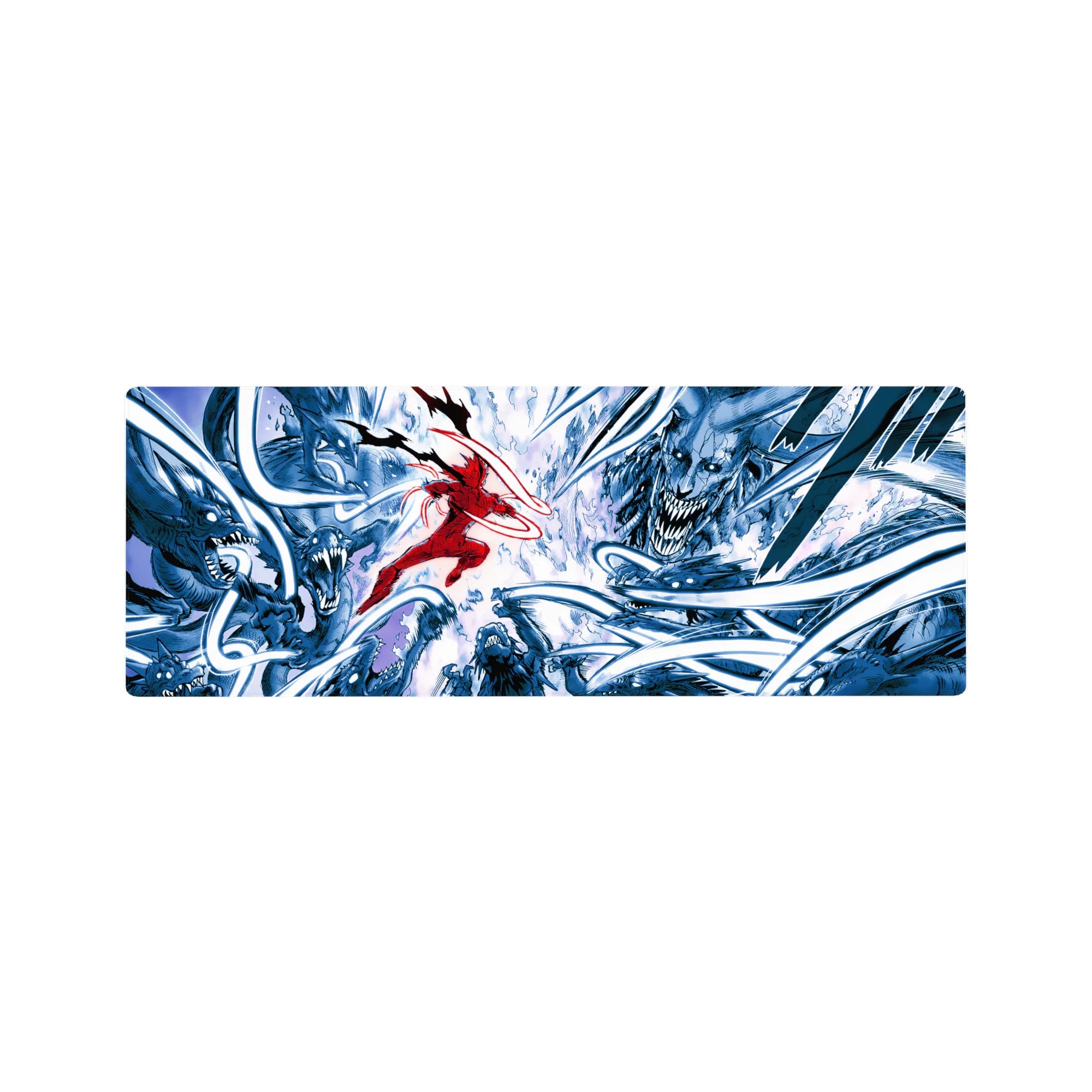 Anime mouse pad 32x12 inches featuring Rem from Re:Zero with a clear blue sky and clouds, adding warmth to desk space.