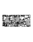 28x12 inches anime girl mouse pad with Tomoko Kuroki collage in black-and-white manga style.